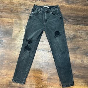 Black Distressed Denim Jeans